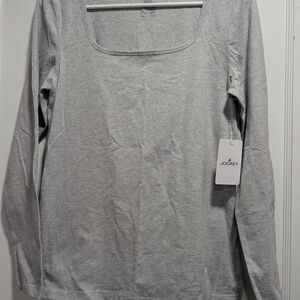 Jockey Women's Light Gray Long Sleeve Tee